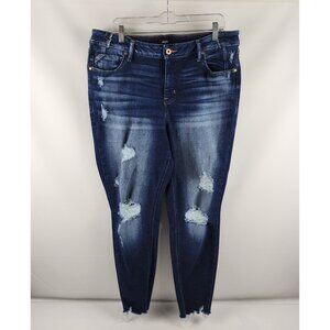 Edgely Jeans Womens 18W Plus Blue High Rise Super Skinny Jeans (38x28) 649088